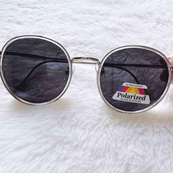 Dean Black w/ Silver Rims Round Sunglasses - Picture 3 of 13